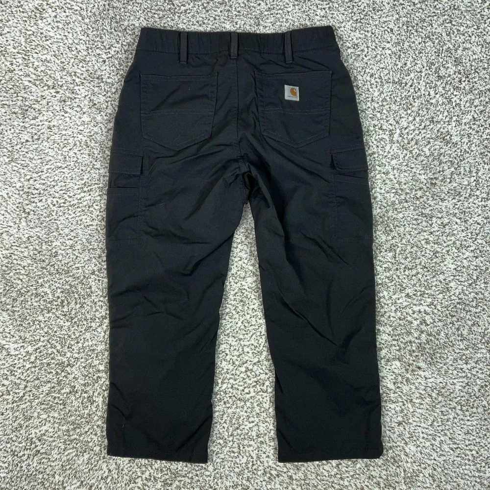 Carhartt Pants Womens 4 Black Straight Fit Cargo Capri Workwear Hiking Outdoor